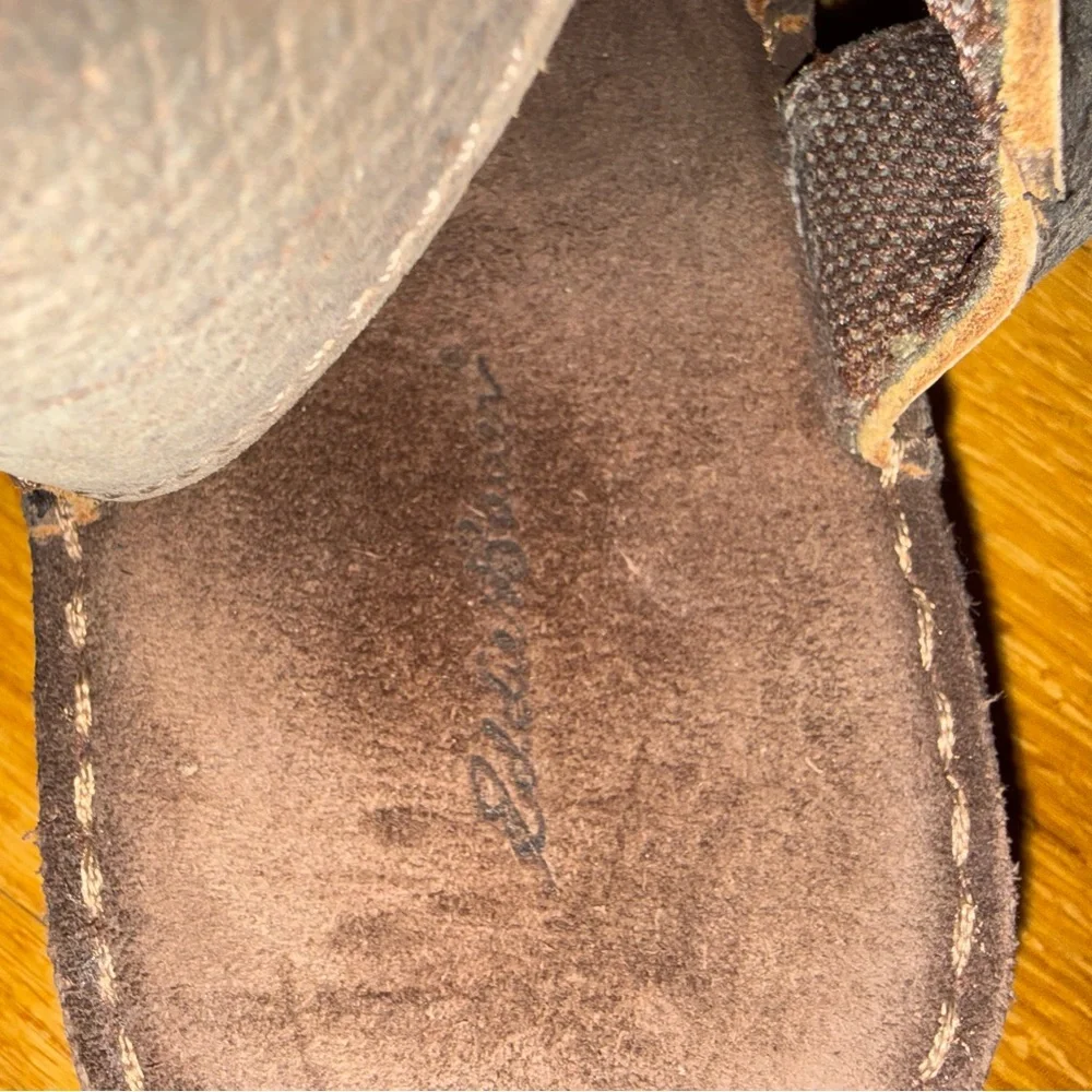 Eddie Bauer Men's Brown-Gray Leather Sandals, Size 10